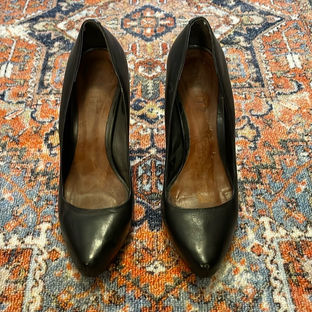 SCHUTZ Wooden Heel Black Pumps, Size 8